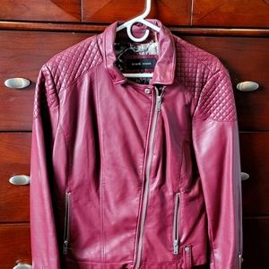 Black rivet faux leather jacket